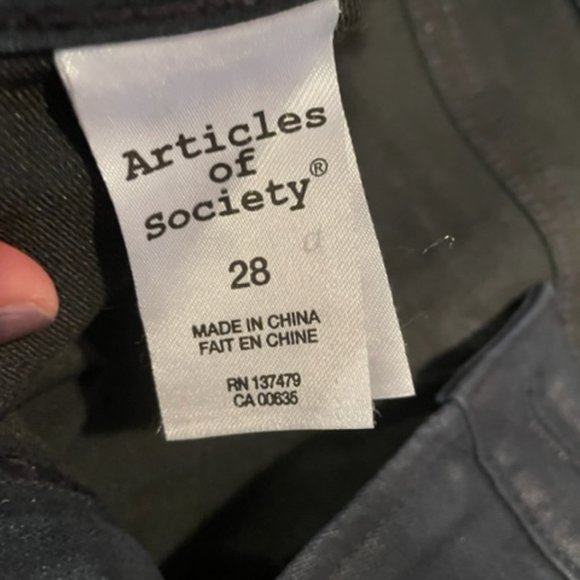 Articles of Society Mya Coated Blue Skinny Jeans - Size 28 - Picture 9 of 12